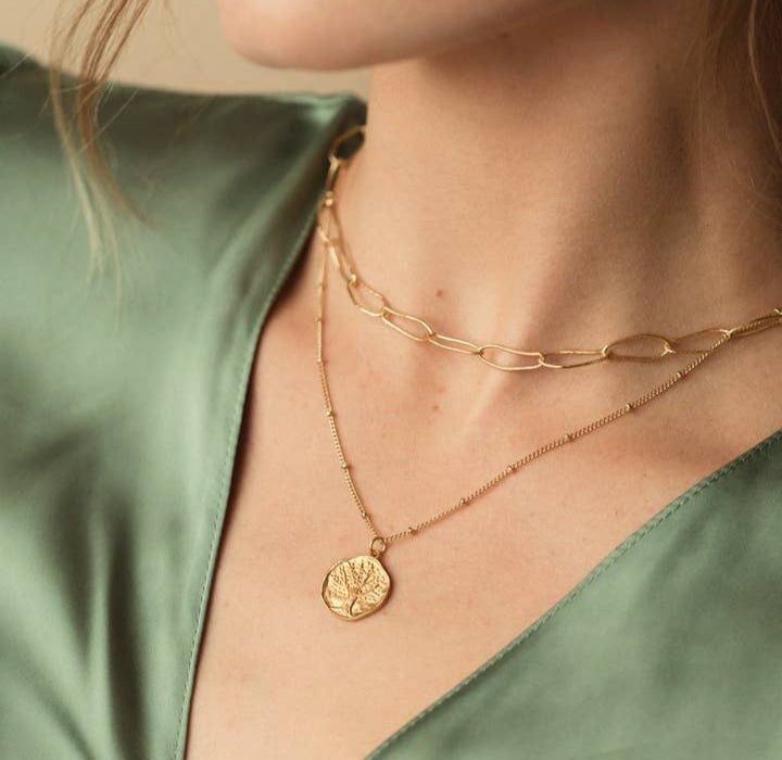 Gold Layer Necklace, Layering Necklaces for Women, Gold Strand Necklace 