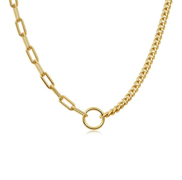 Link & Cuban Chain Choker Necklace - 18K Gold Plated – the rocks room -  gold jewellery ireland