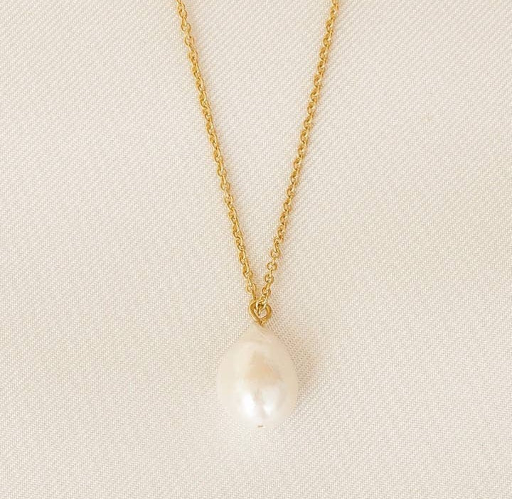 Modern Pearl Necklace Pendant -  Large Cultured Pearl