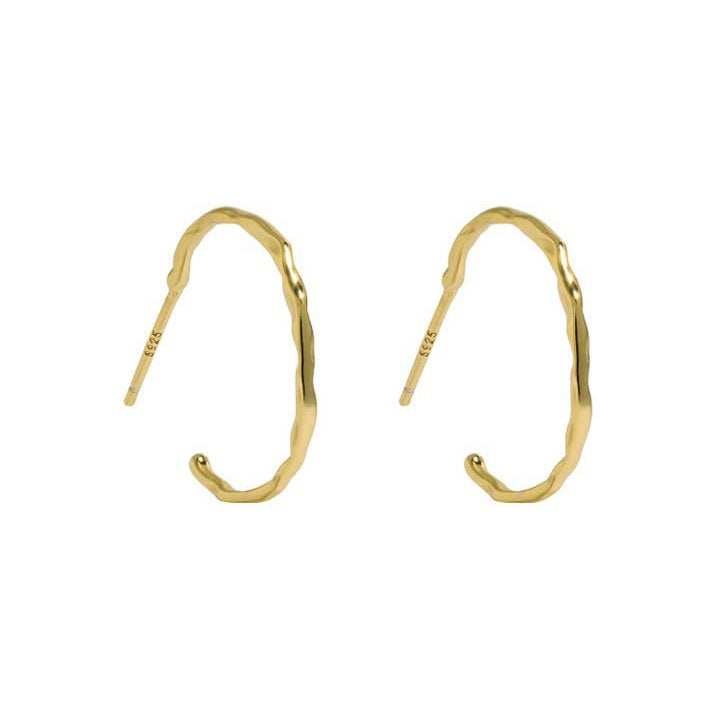 Subtly Twisted Gold Hoop Earrings