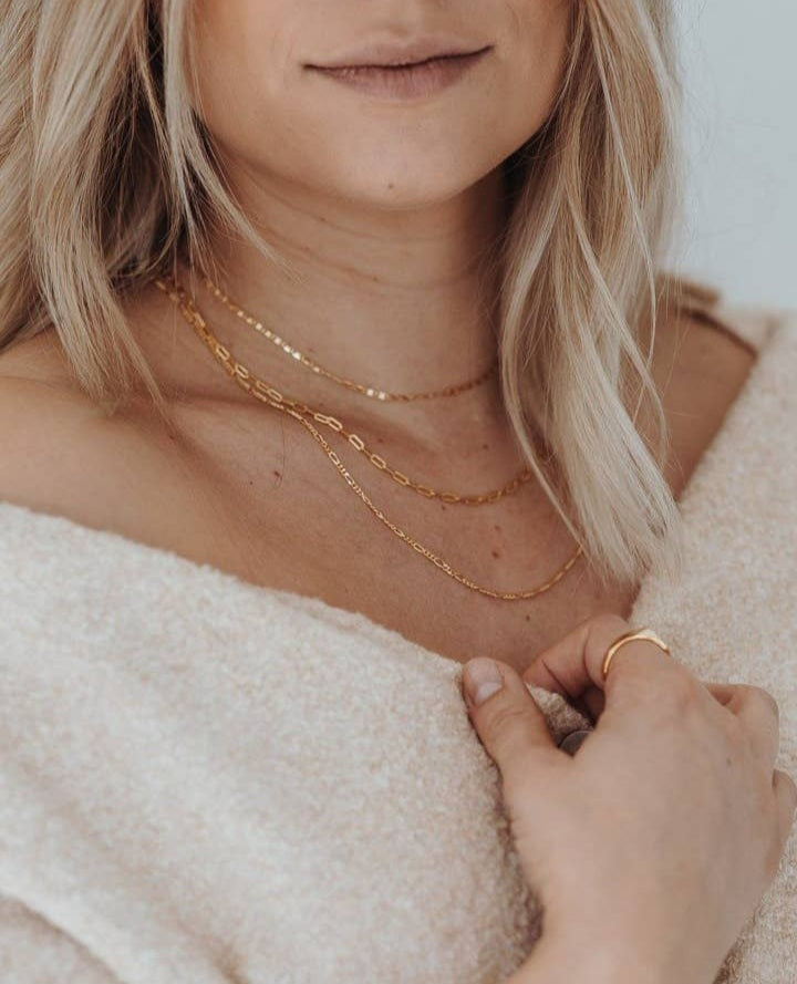 Link Chain Choker Necklace Available in 18k Gold Plated and Sterling Silver