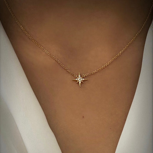 18k Gold Plated Star Pendant Necklace Also Available in 925 Sterling Silver