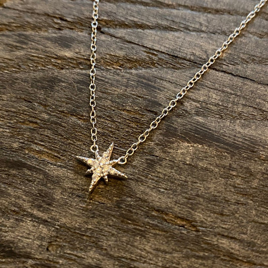 18k Gold Plated Star Pendant Necklace Also Available in 925 Sterling Silver